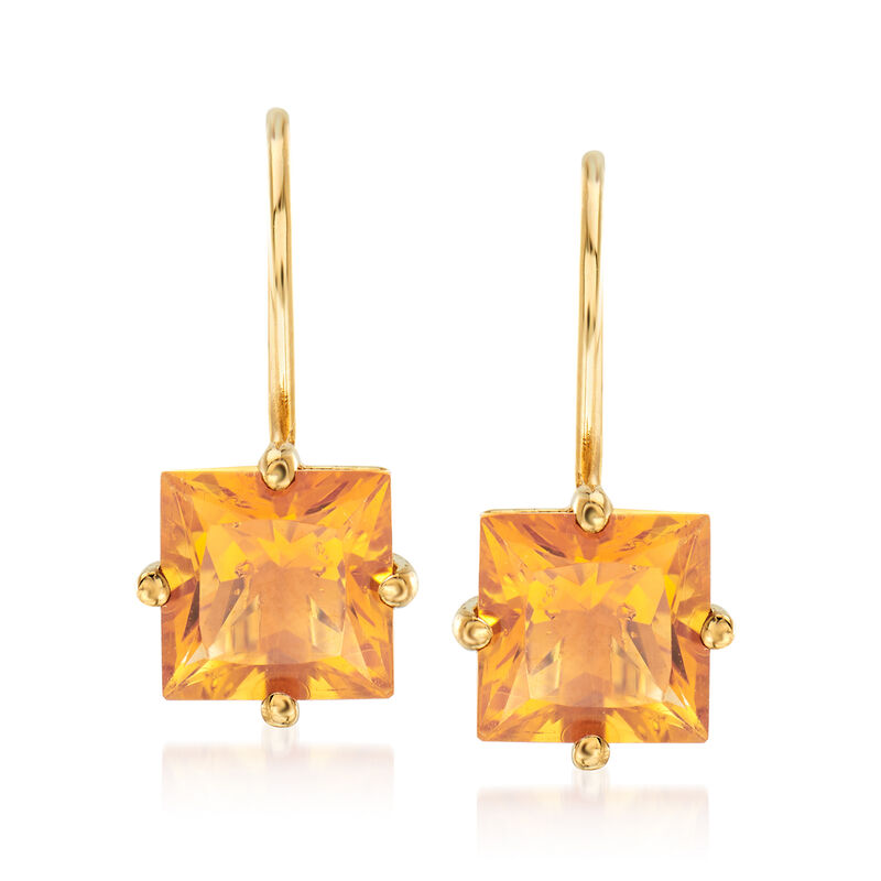 1.94 ct. t.w. Citrine Earrings in 14kt Yellow Gold image number 0