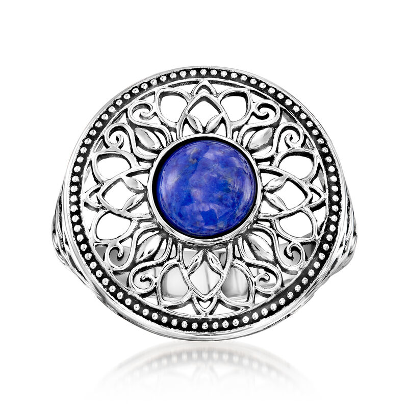 Lapis Filigree Ring in Sterling Silver image number 0