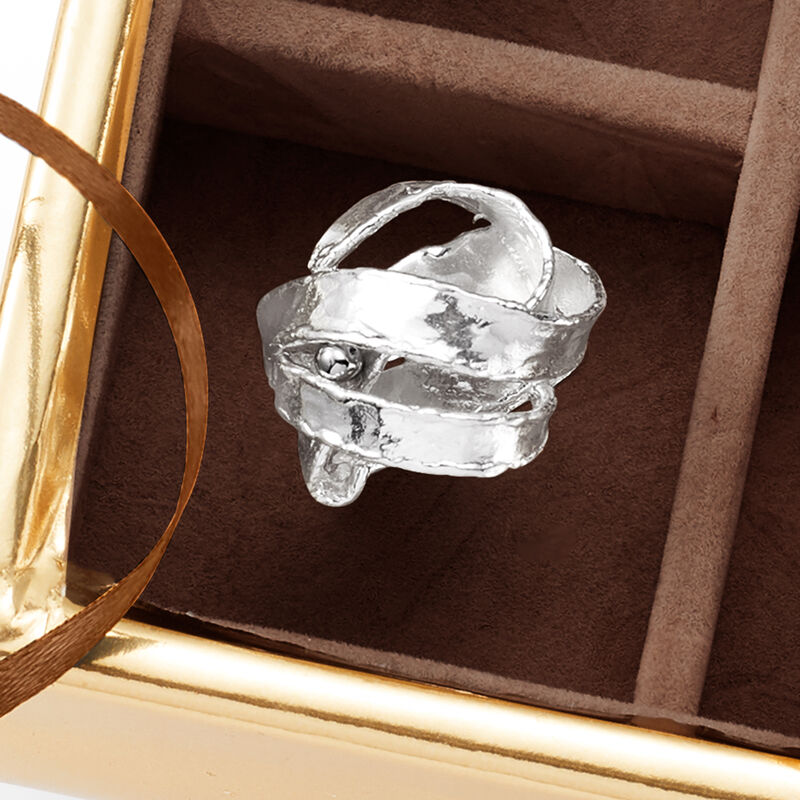Sterling Silver Hammered Knot Ring image number 4