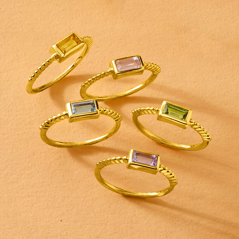 2.00 ct. t.w. Multi-Gemstone Jewelry Set: Five Rings in 18kt Gold Over Sterling image number 4