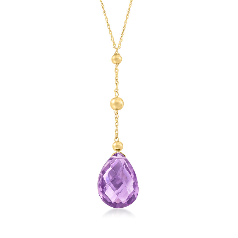 8.00 Carat Amethyst Y-Necklace in 14kt Yellow Gold image number 0