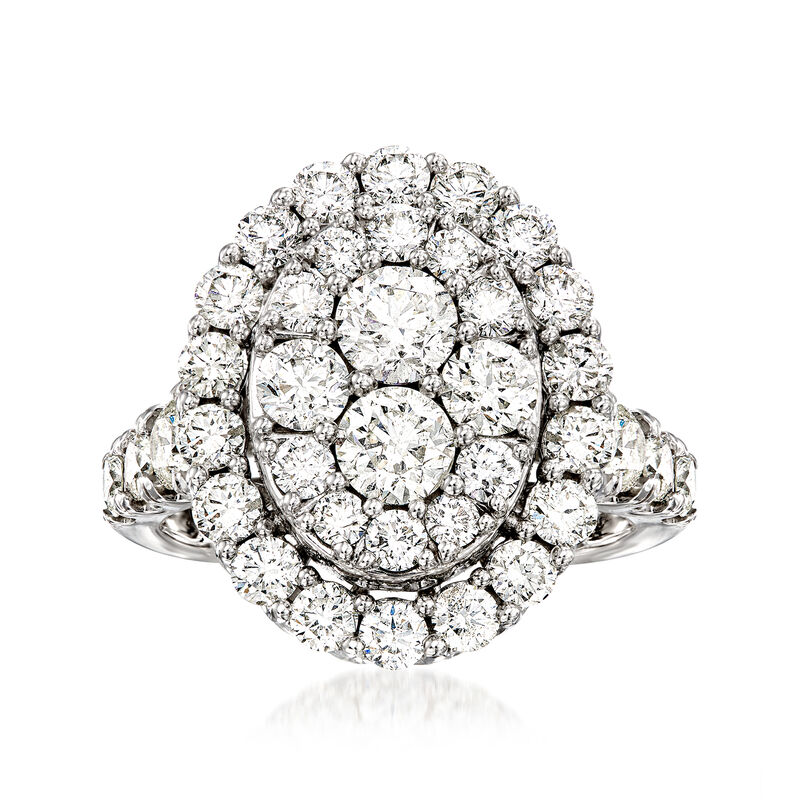 3.50 ct. t.w. Diamond Cluster Oval Ring in 14kt White Gold image number 0