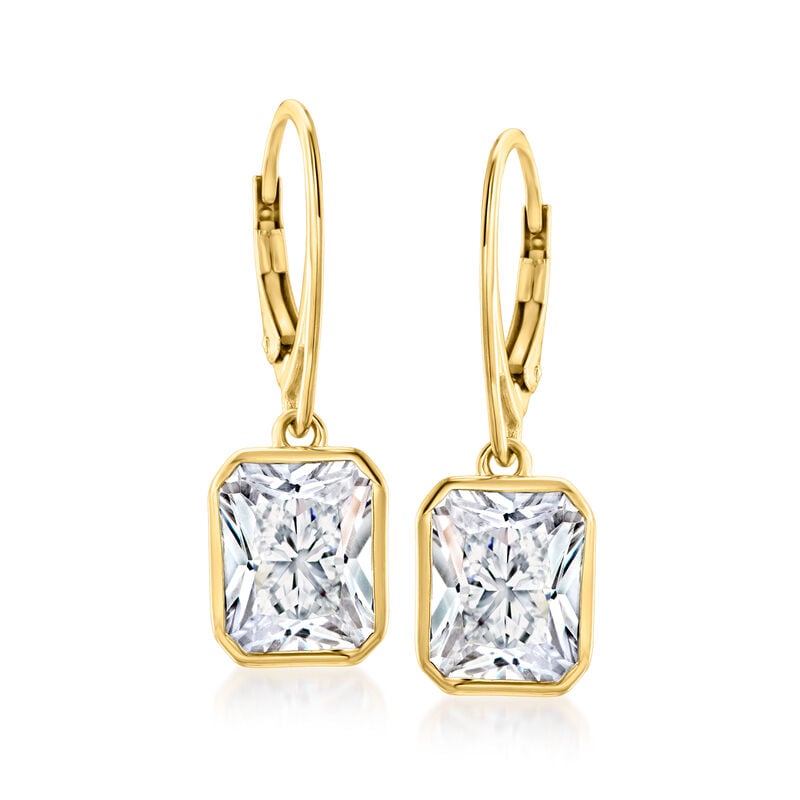 8.50 ct. t.w. Radiant-Cut CZ Drop Earrings in 18kt Gold Over Sterling  image number 0