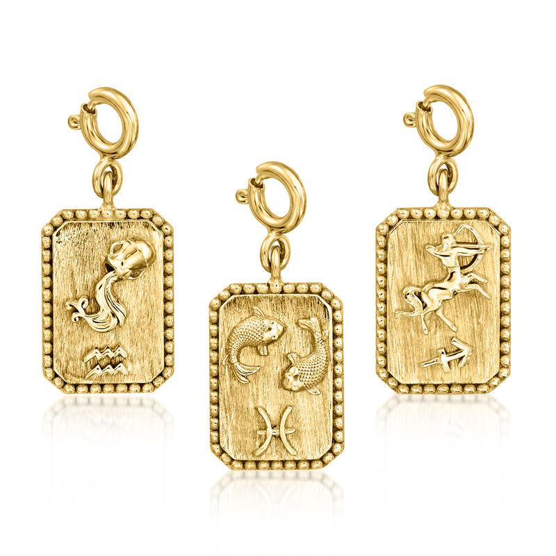 18kt Gold Over Sterling Zodiac Charm image number 0