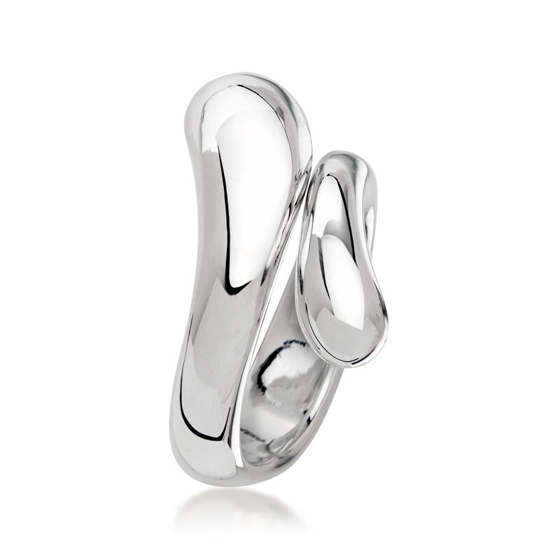 C. 1990 Vintage Tiffany Jewelry "Elsa Peretti" Sterling Silver Bypass Ring. Size 5 image number 2