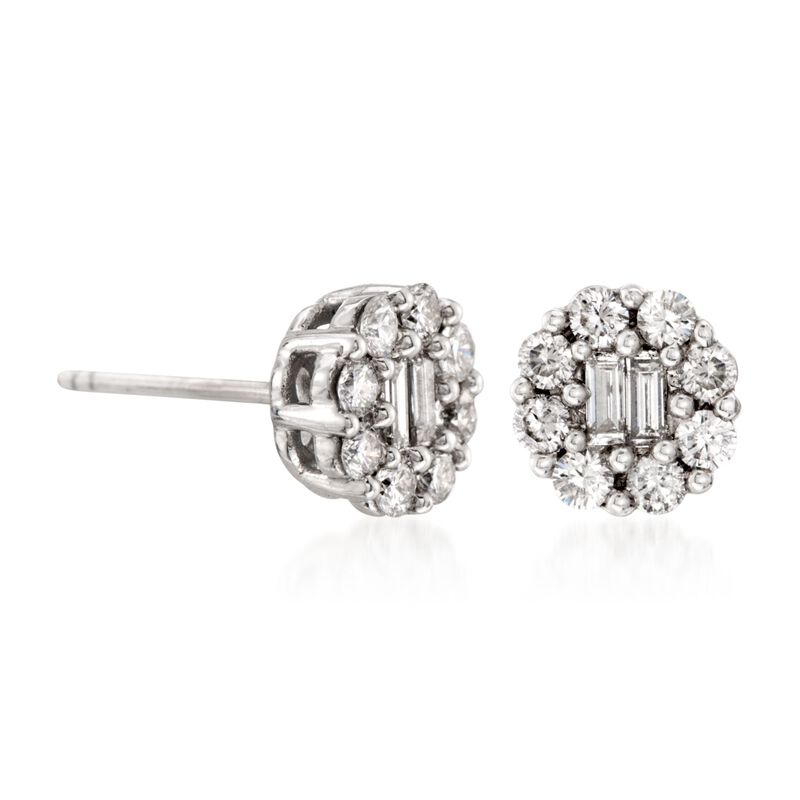 Gregg Ruth .75 ct. t.w. Diamond Earrings in 18kt White Gold image number 2