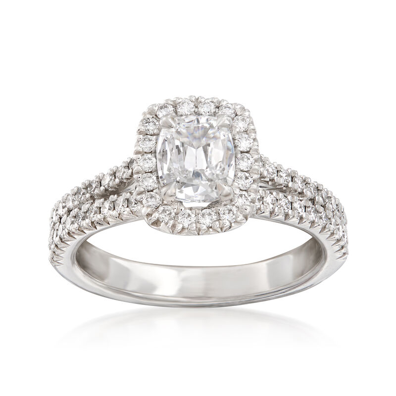 Henri Daussi 1.17 ct. t.w. Diamond Engagement Ring in 18kt White Gold image number 0