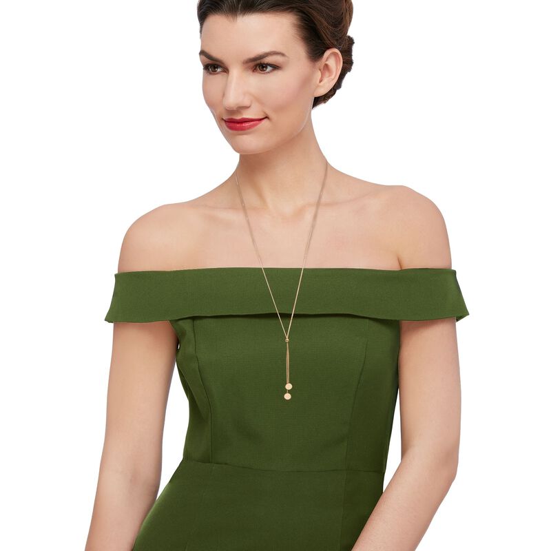 14kt Yellow Gold Lariat Disc Necklace. 30&quot; image number 0