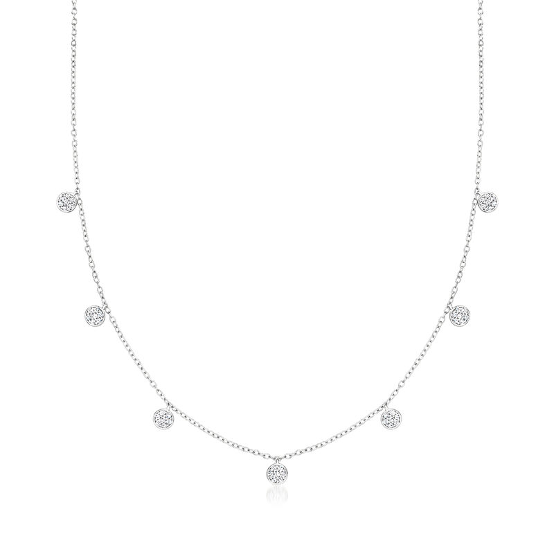.30 ct. t.w. Diamond Circle Station Necklace in Sterling Silver. 16&quot; image number 1