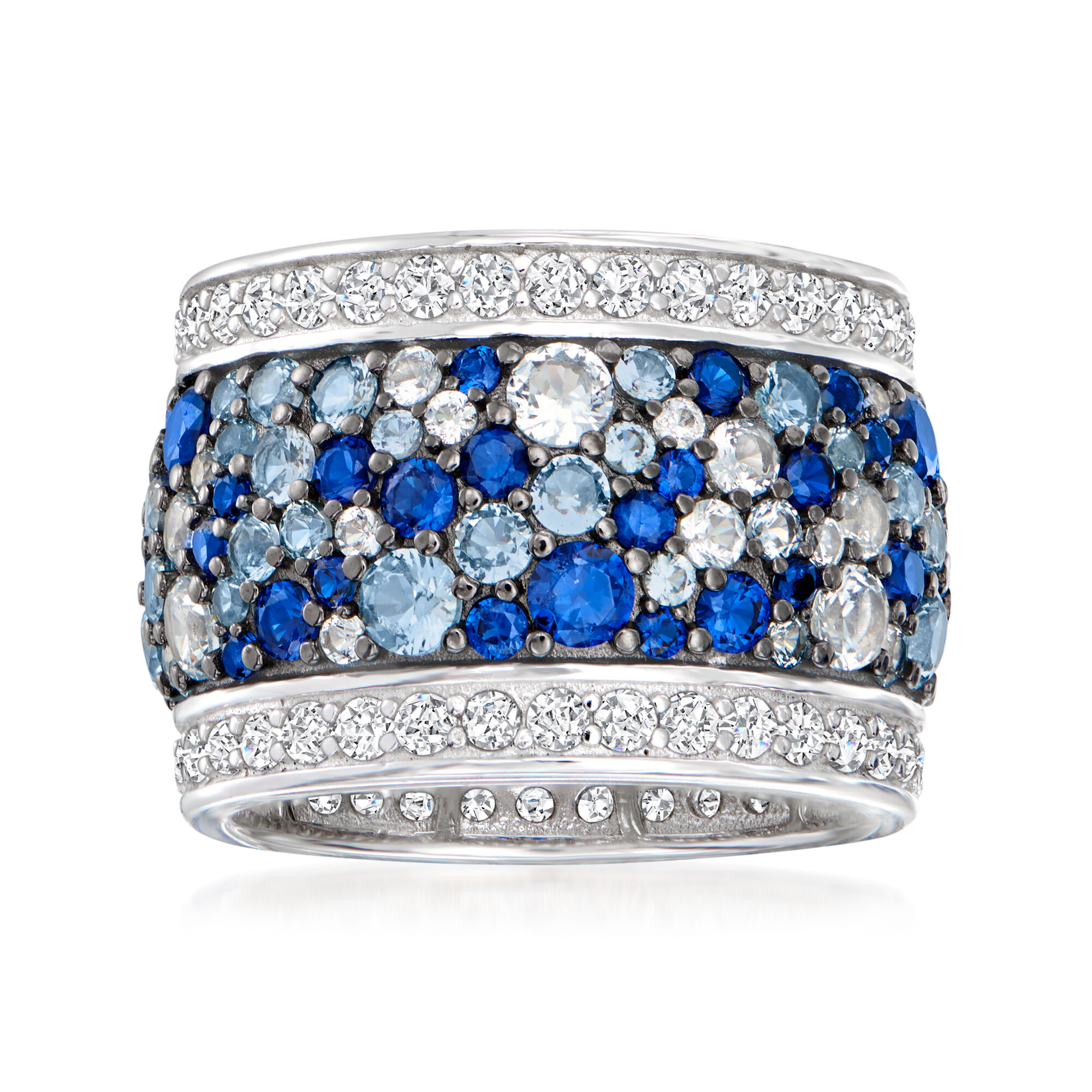 4.60 ct. t.w. Simulated Sapphire and 1.50 ct. t.w. CZ Ring 4.60 ct. t.w. Simulated Sapphire and 1.50 ct. t.w. CZ Ring