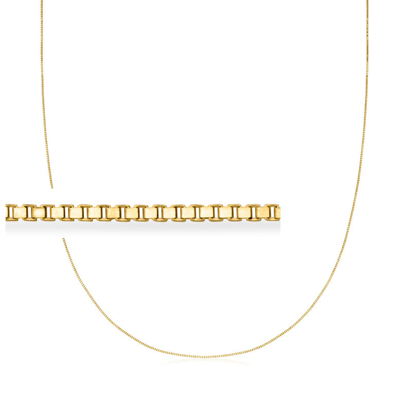.6mm 10kt Yellow Gold Box-Chain Necklace image number 0