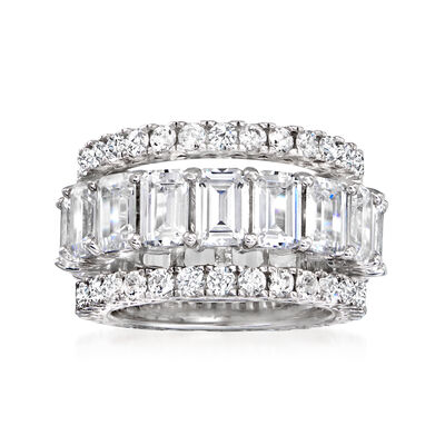 11.65 ct. t.w. CZ Jewelry Set: Three Eternity Bands in Sterling Silver