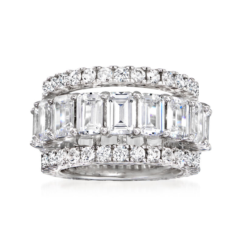 11.65 ct. t.w. CZ Jewelry Set: Three Eternity Bands in Sterling Silver image number 0