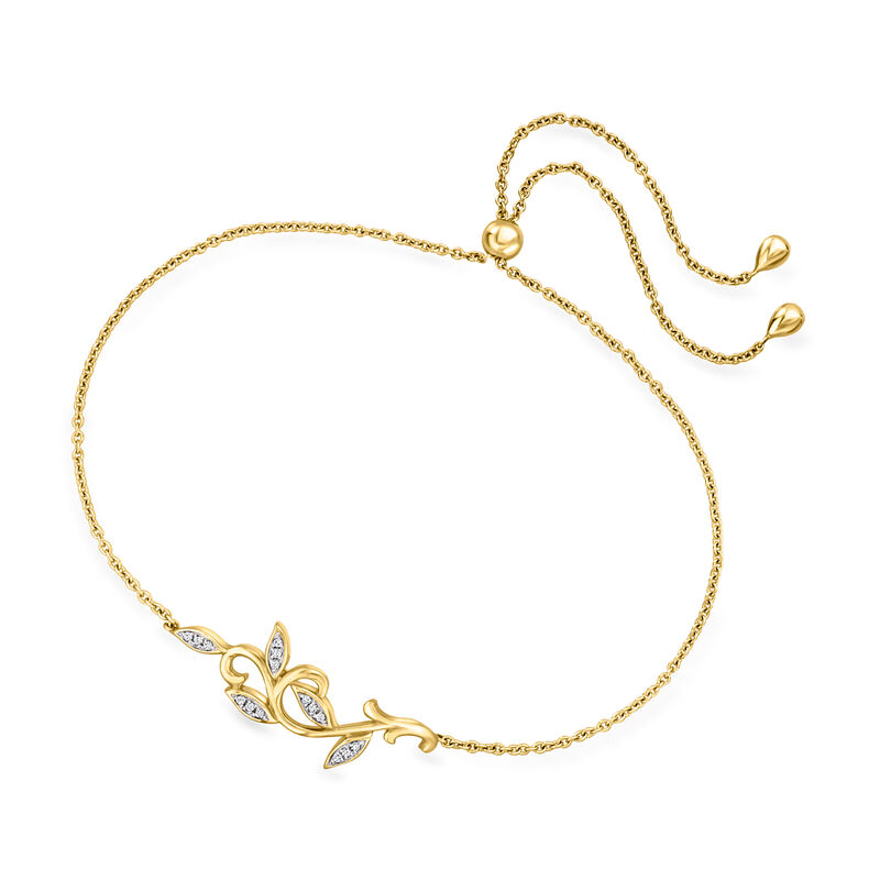 Diamond Vine Bolo Bracelet in 14kt Yellow Gold image number 2