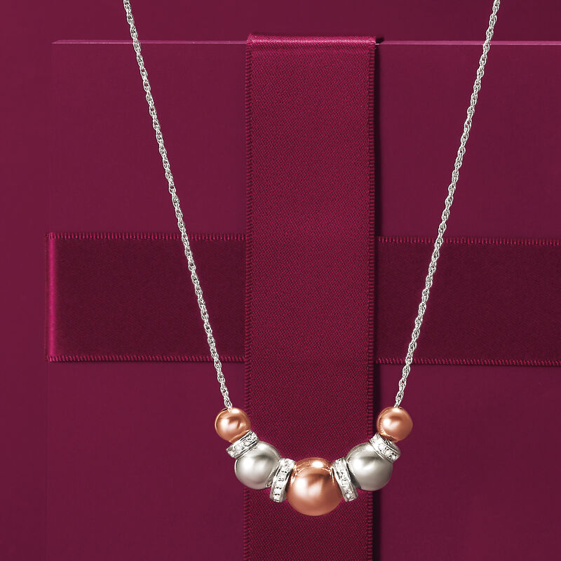 .37 ct. t.w. Diamond Spacer Necklace in Two-Tone image number 2
