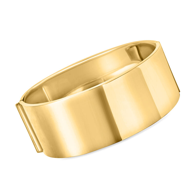 Italian 14kt Yellow Gold Wide Oval Bangle Bracelet. 7" image number 0