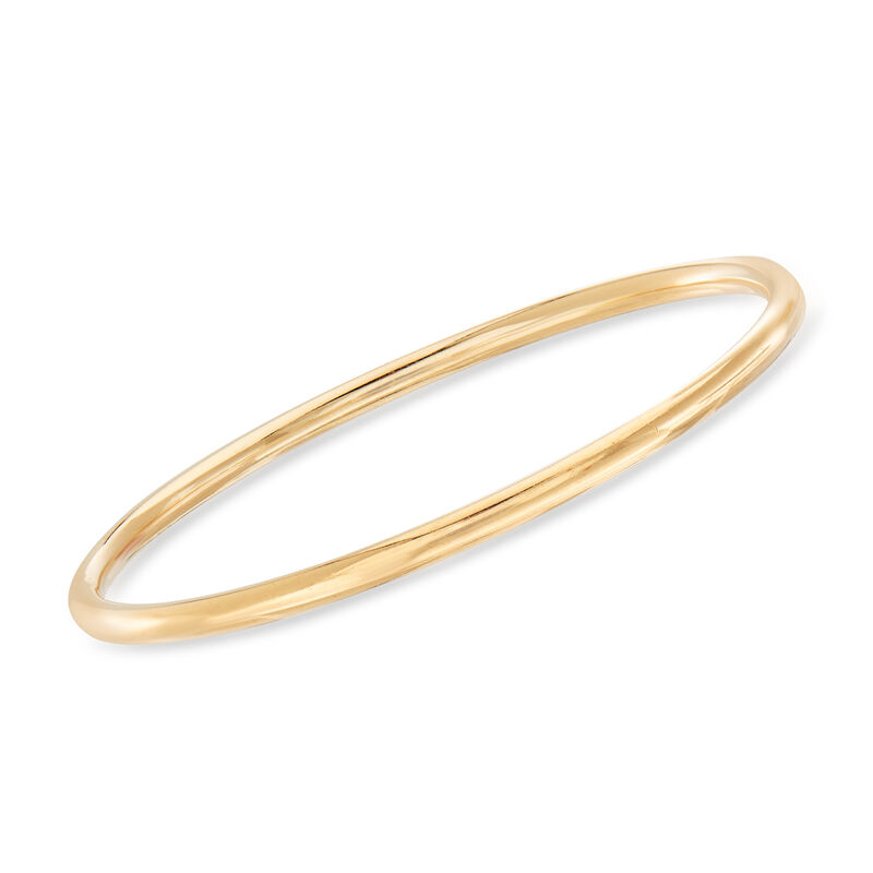 C. 1990 Vintage Tiffany Jewelry 14kt Yellow Gold Bangle Bracelet. 7.5&quot; image number 0