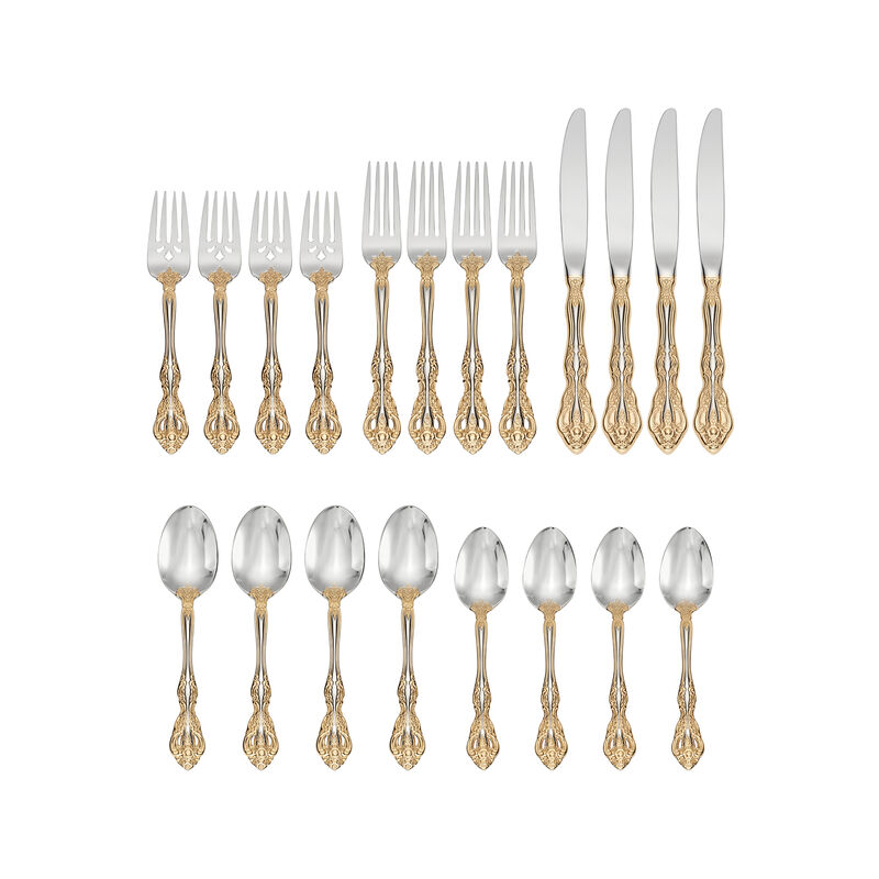 Oneida "Michelangelo Golden" 20-pc. Service for 4 18/10 Stainless Steel Flatware Set image number 2