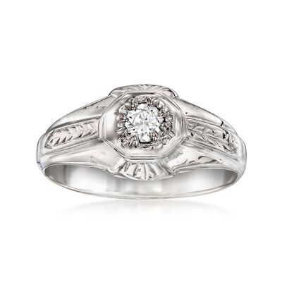 C. 1970 Vintage .15 Carat Diamond Ring in 18kt White Gold