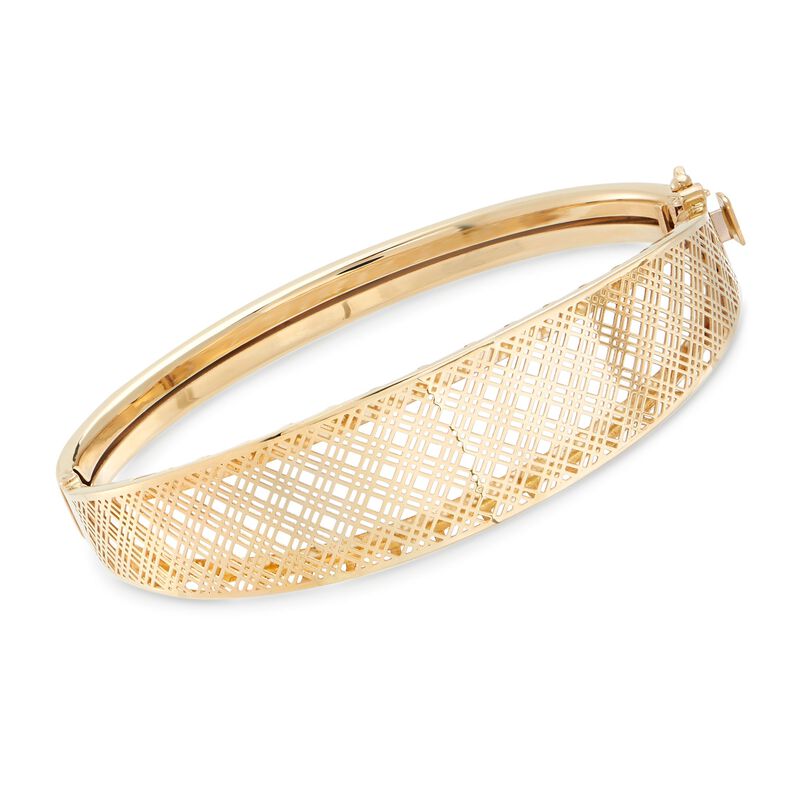 Italian 14kt Yellow Gold Filigree Bangle Bracelet image number 0