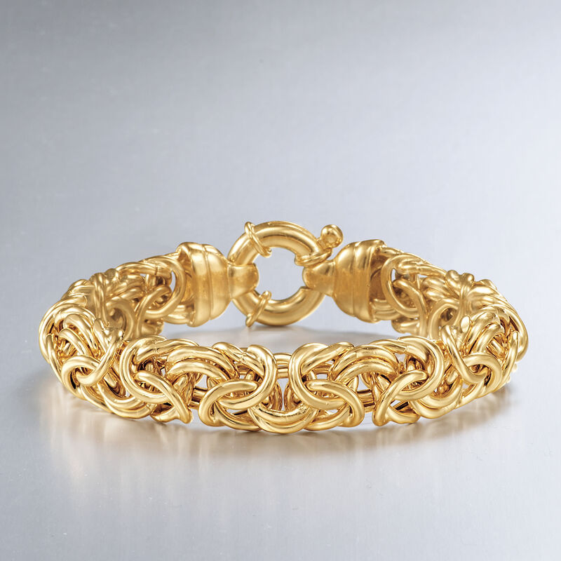 Italian 24kt Gold Over Sterling Silver Byzantine Bracelet image number 3