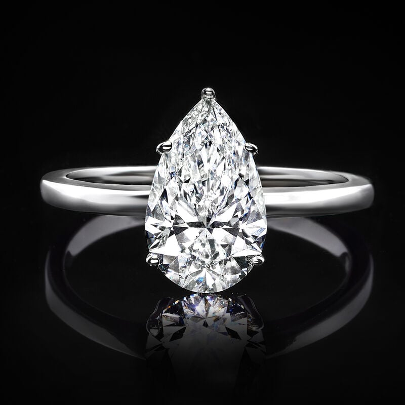 2.00 Carat Pear-Shaped Lab-Grown Diamond Solitaire Ring in 14kt White Gold image number 3