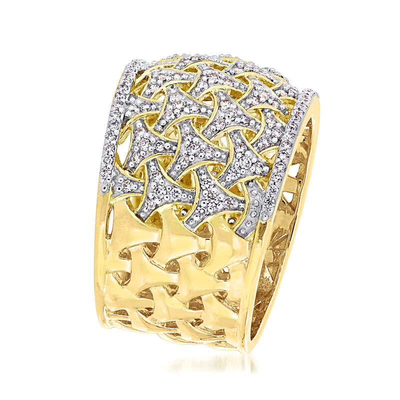 .74 ct. t.w. Diamond Basketweave Ring in 14kt Yellow Gold. Size 6 image number 1