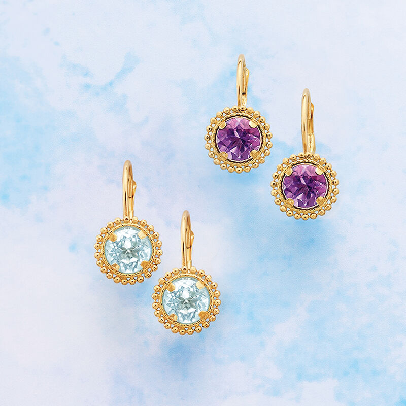 .80 ct. t.w. Amethyst Beaded Drop Earrings in 14kt Yellow Gold image number 4