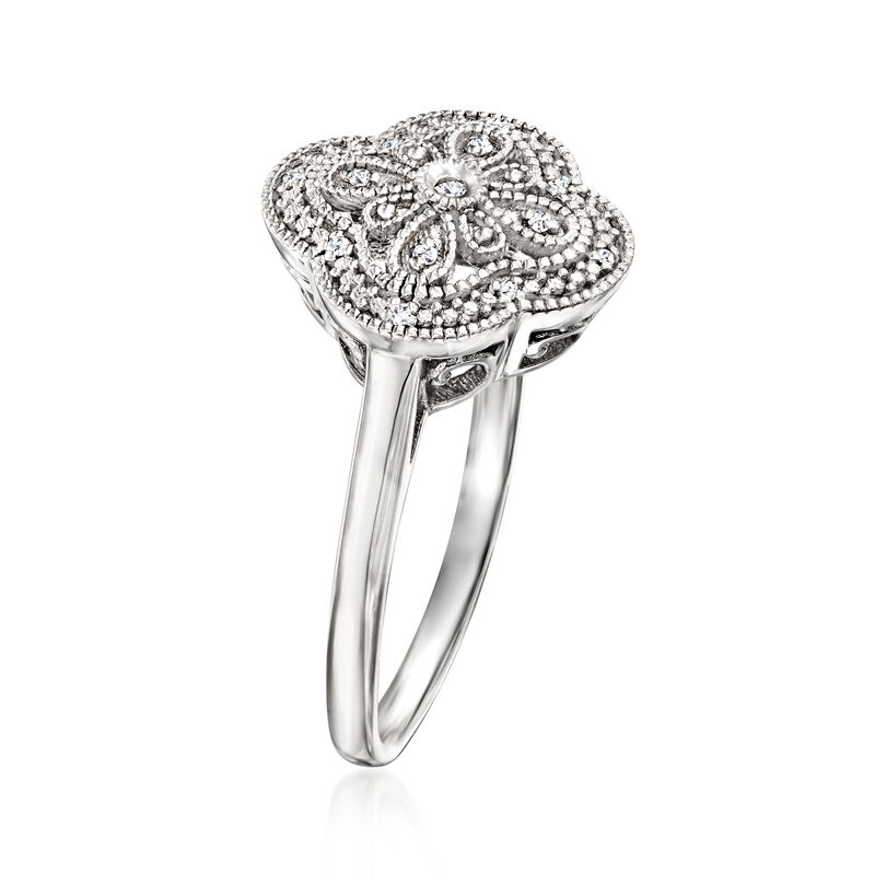 Diamond Flower Ring in Sterling Silver image number 2