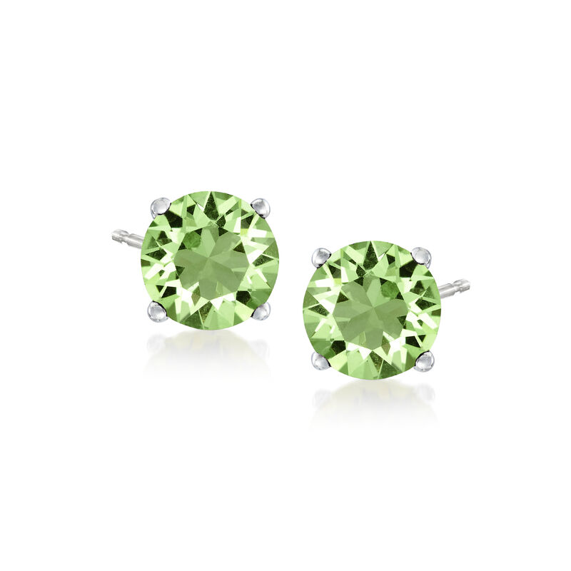 Jewelry Set: Light Green Swarovski Crystal Necklace and Earrings in Sterling Silver image number 4