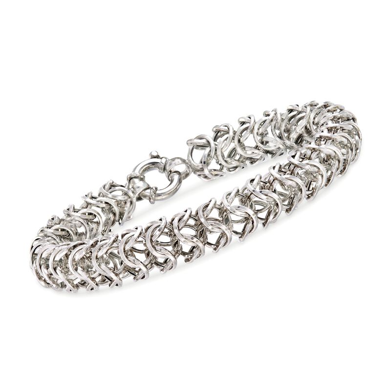 Italian Sterling Silver Sedusa Chain Bracelet. 7&quot; image number 0