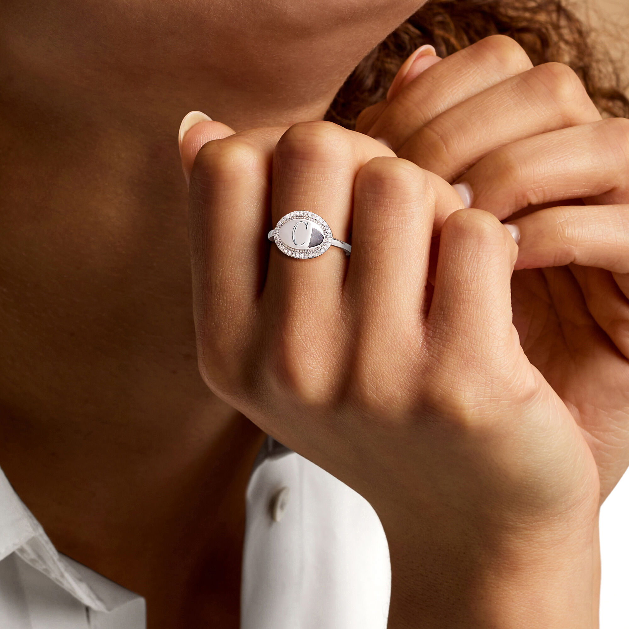 Sterling silver oval ring online
