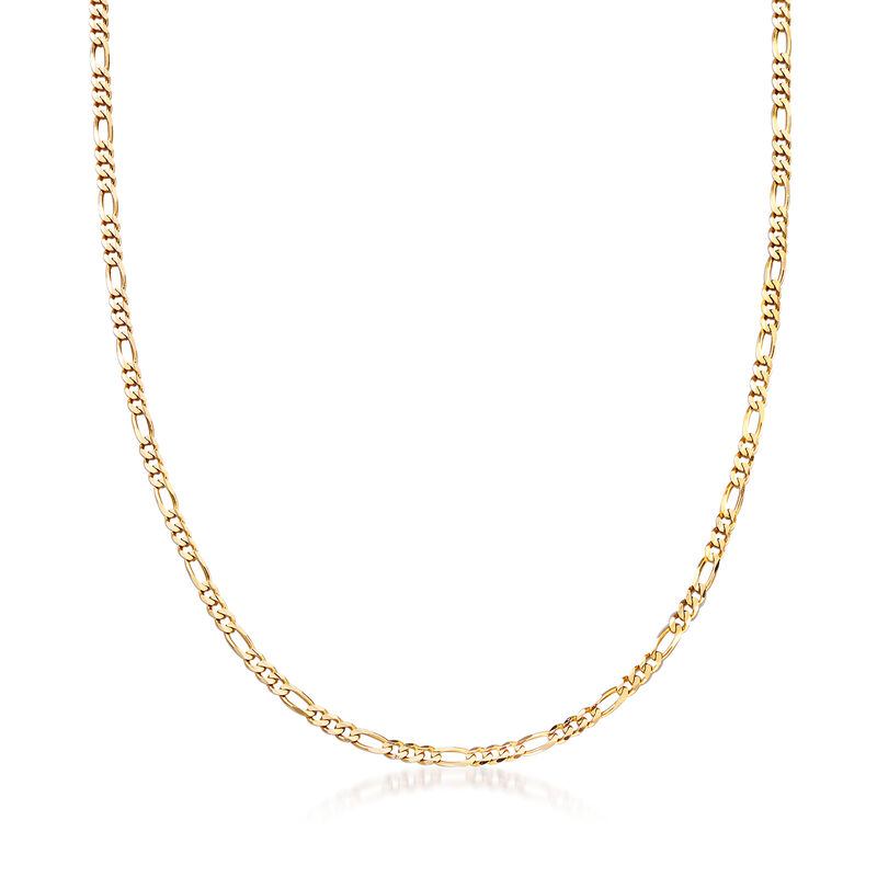 C. 1990 Vintage 3.7mm 14kt Yellow Gold Figaro Chain Necklace image number 0