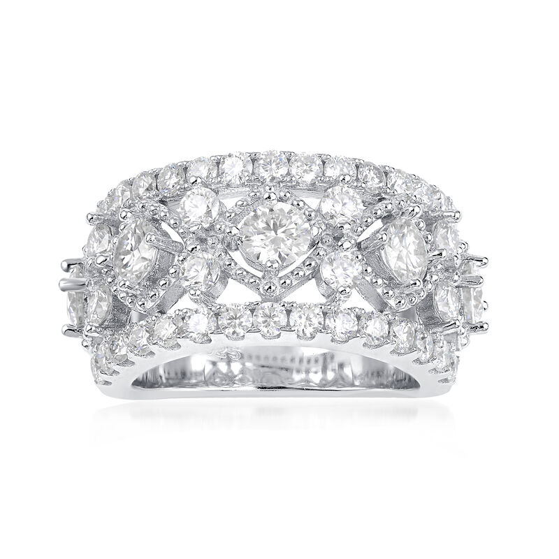 2.40 ct. t.w. Moissanite Ring in Sterling Silver. Size 7 image number 0
