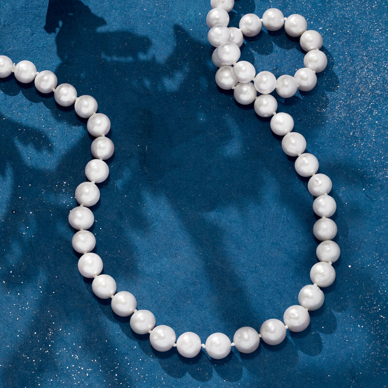 8-9mm Cultured Pearl Necklace with Sterling Silver image number 4