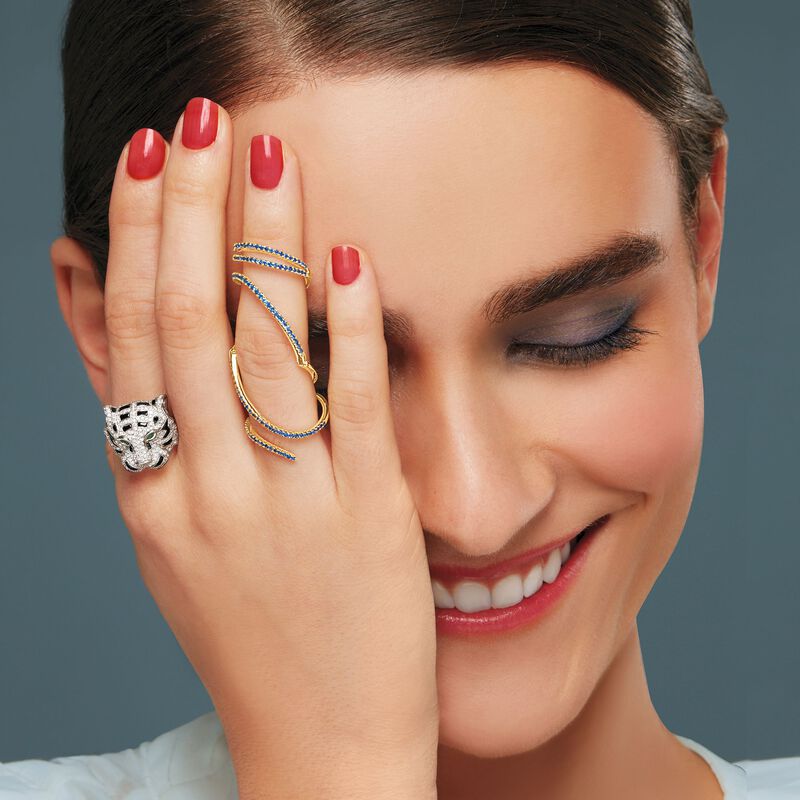 .78 ct. t.w. Sapphire Knuckle-Wrap Ring in 14kt Yellow Gold image number 4