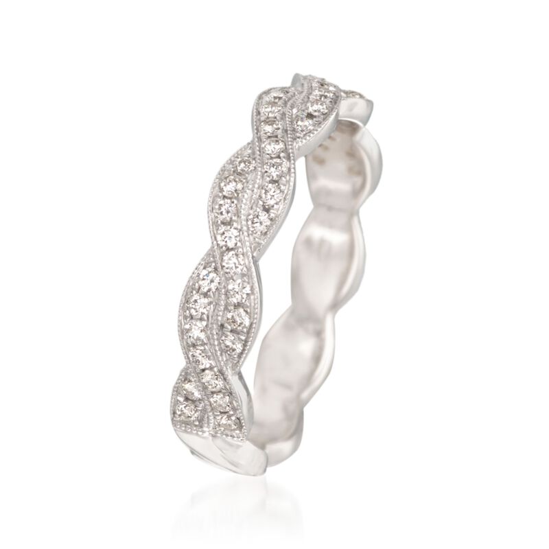 .31 ct. t.w. Diamond Woven Ring in 14kt White Gold image number 2