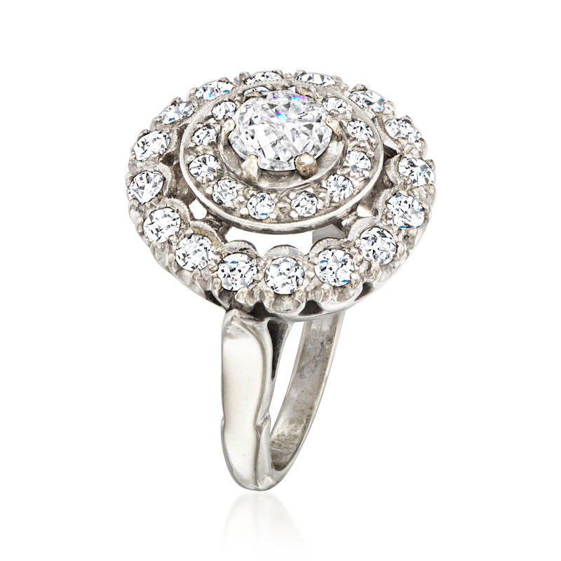 C. 1960 Vintage 1.70 ct. t.w. Diamond Cluster Ring in 14kt White Gold. Size 6.5 image number 2