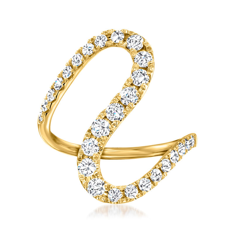 .82 ct. t.w. Diamond Wave Ring in 14kt Yellow Gold image number 0