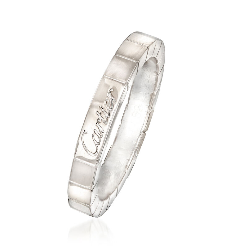 C. 1990 Vintage Cartier 18kt White Gold Square Pattern Ring image number 2