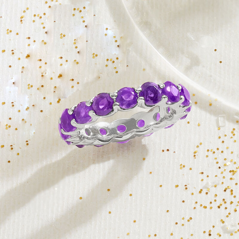 3.30 ct. t.w. Amethyst Eternity Band in Sterling Silver image number 5