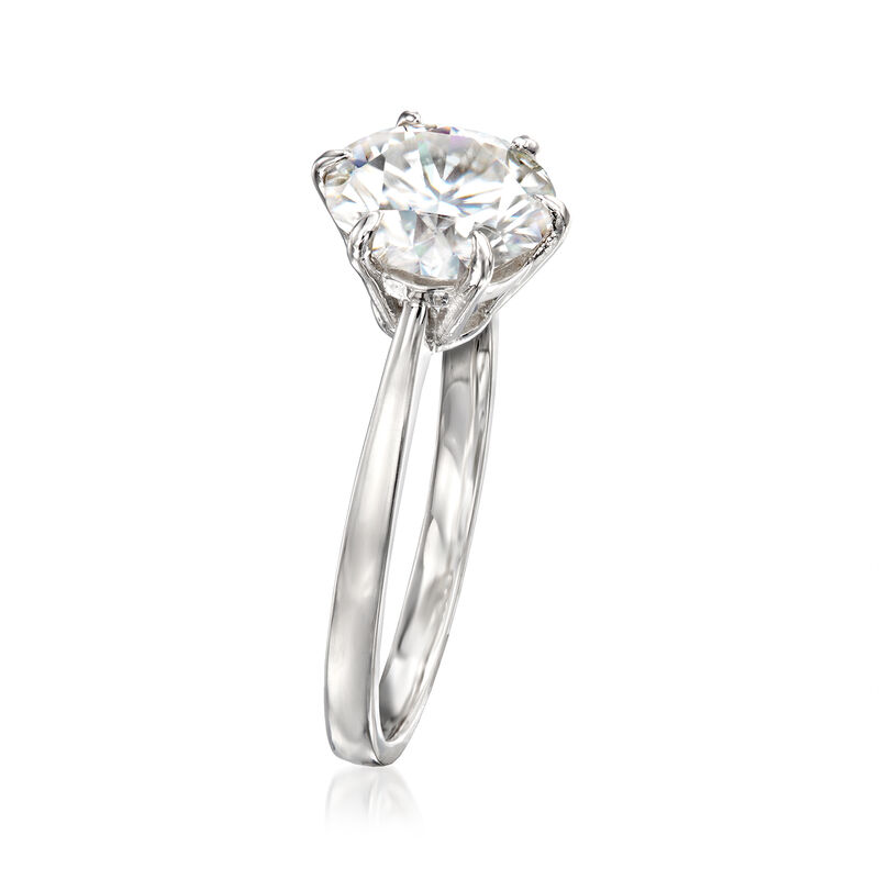2.00 Carat Moissanite Solitaire Ring in Sterling Silver image number 2