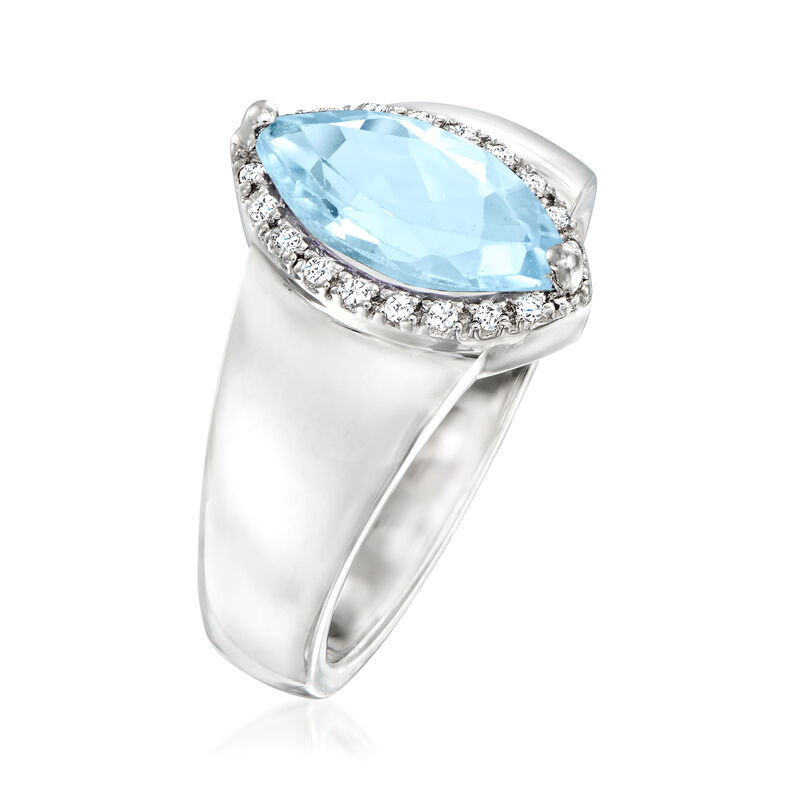 1.50 Carat Sky Blue Topaz Ring with White Topaz Accents in Sterling Silver image number 2