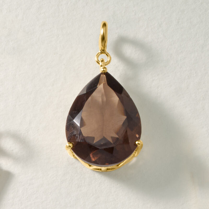 12.00 Carat Smoky Quartz Charm in 18kt Gold Over Sterling  image number 4