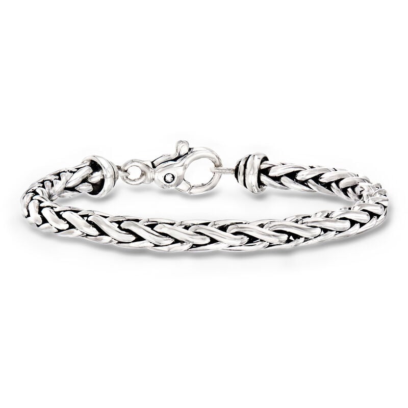 Zina Sterling Silver Wheat-Chain Bracelet. 7.5" image number 0