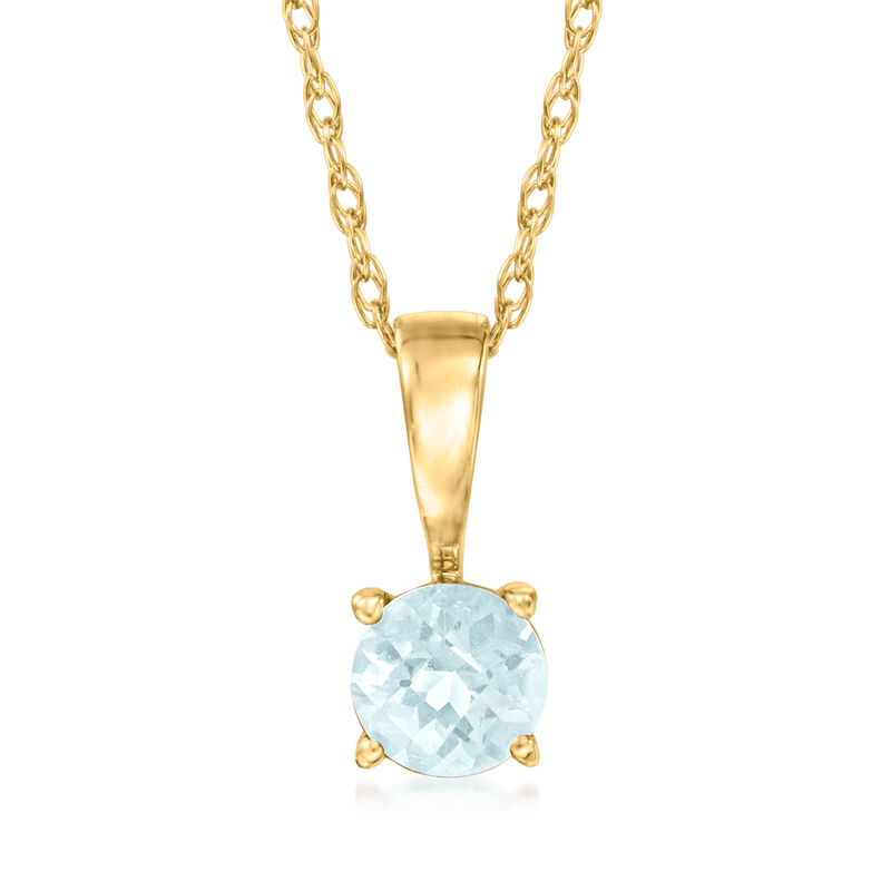 .20 Carat Aquamarine Pendant Necklace in 14kt Yellow Gold image number 0