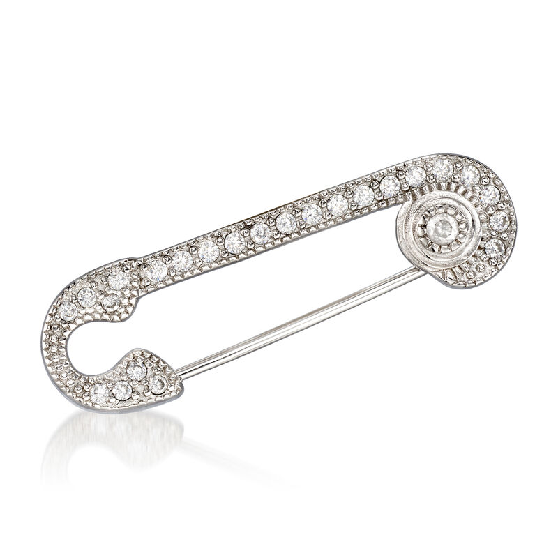 .40 ct. t.w. CZ Safety Pin in Sterling Silver image number 0