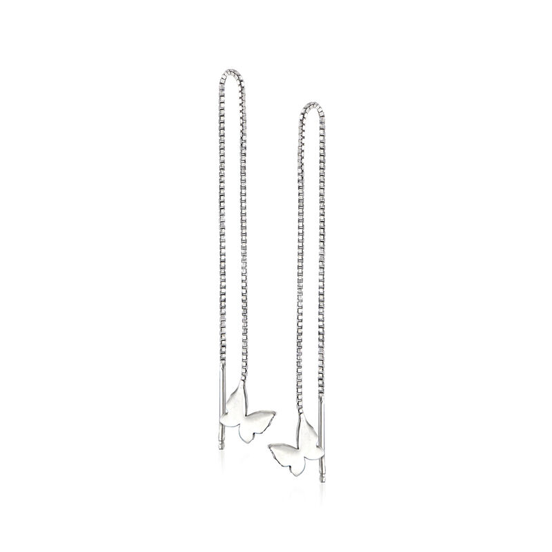 Italian Sterling Silver Jewelry Set: Three Pairs of Threader Earrings image number 4