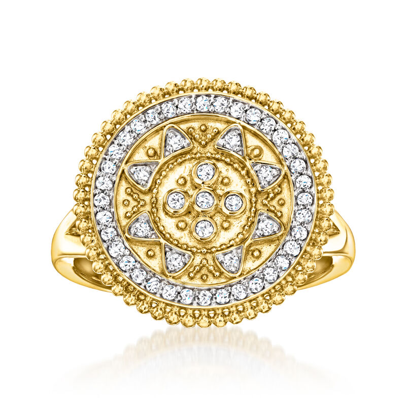 .25 ct. t.w. Diamond Etruscan-Style Circle Ring in 18kt Gold Over Sterling image number 0