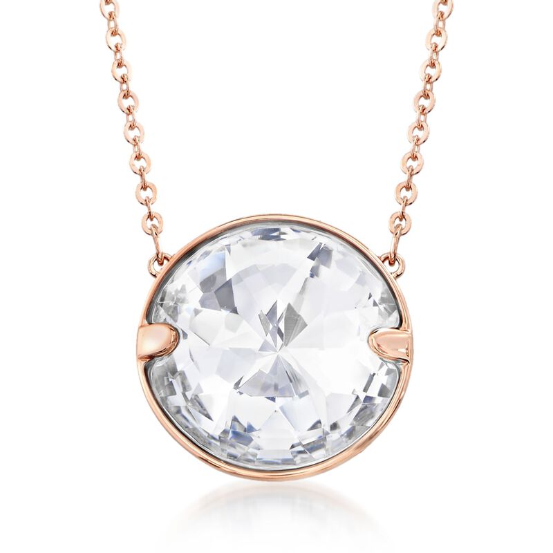 Swarovski Crystal &quot;Globe&quot; Crystal Solitaire Necklace in Rose Gold Plate image number 0